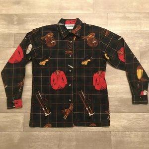 On The Verge Vintage Button Down Shirt Equestrian